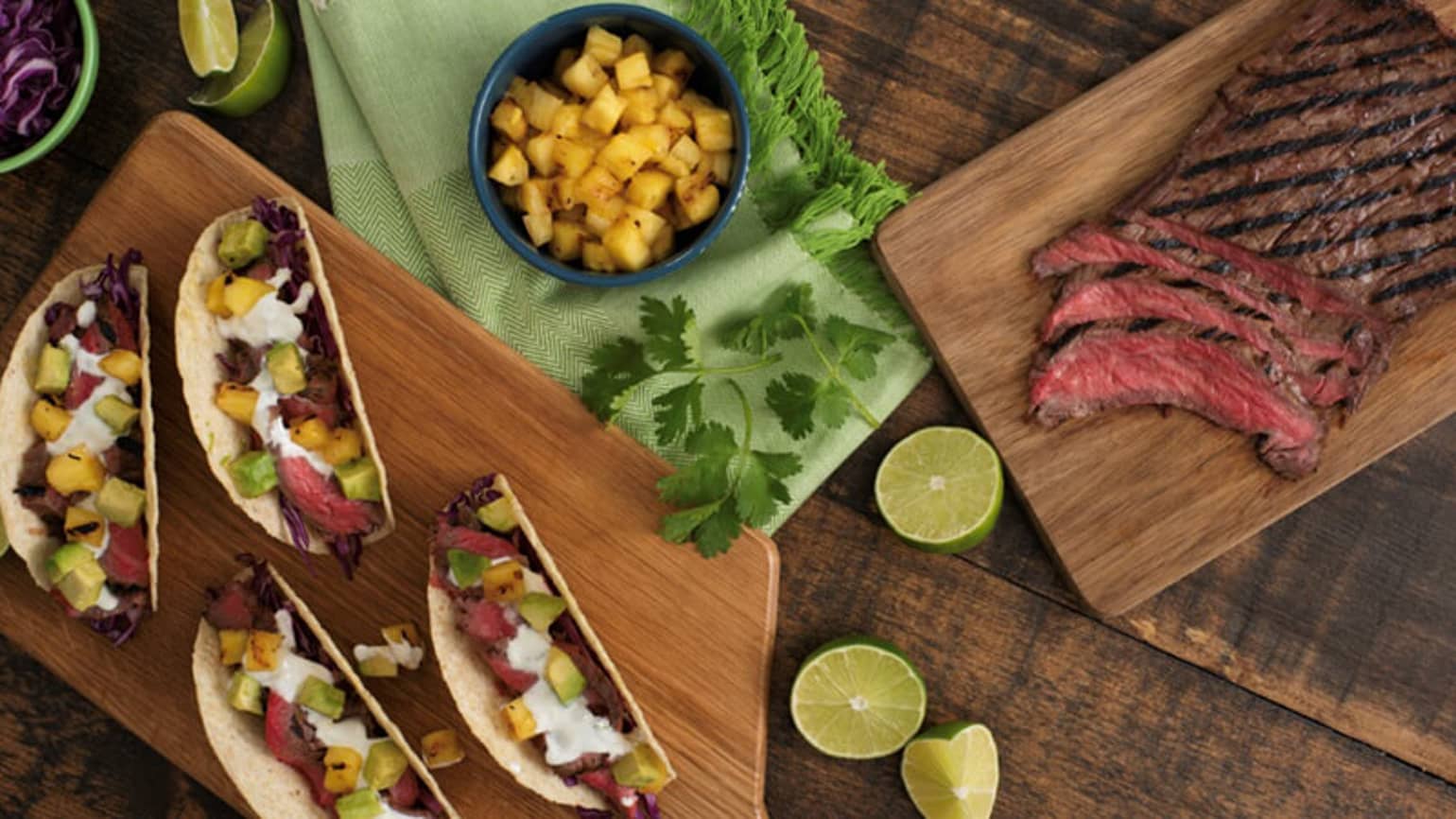 Grilled Steak and Pineapple Tacos
